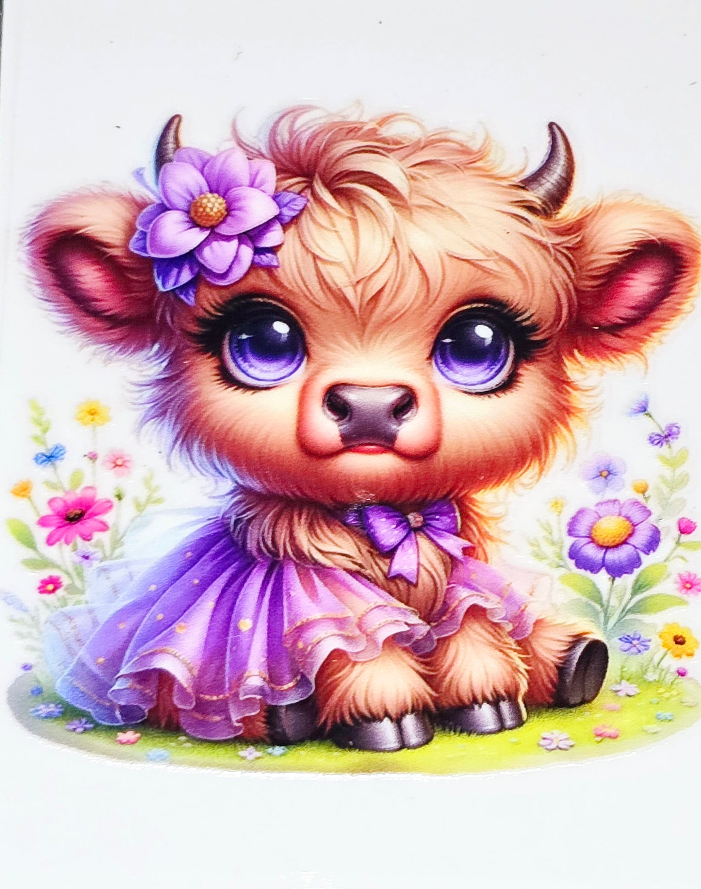 Fluffy cows in tu-tu's medium clear UV DTF