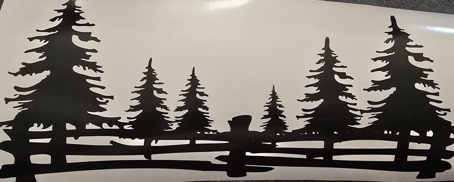 Wooded scenery vinyl cut outs for 30 oz tumblers