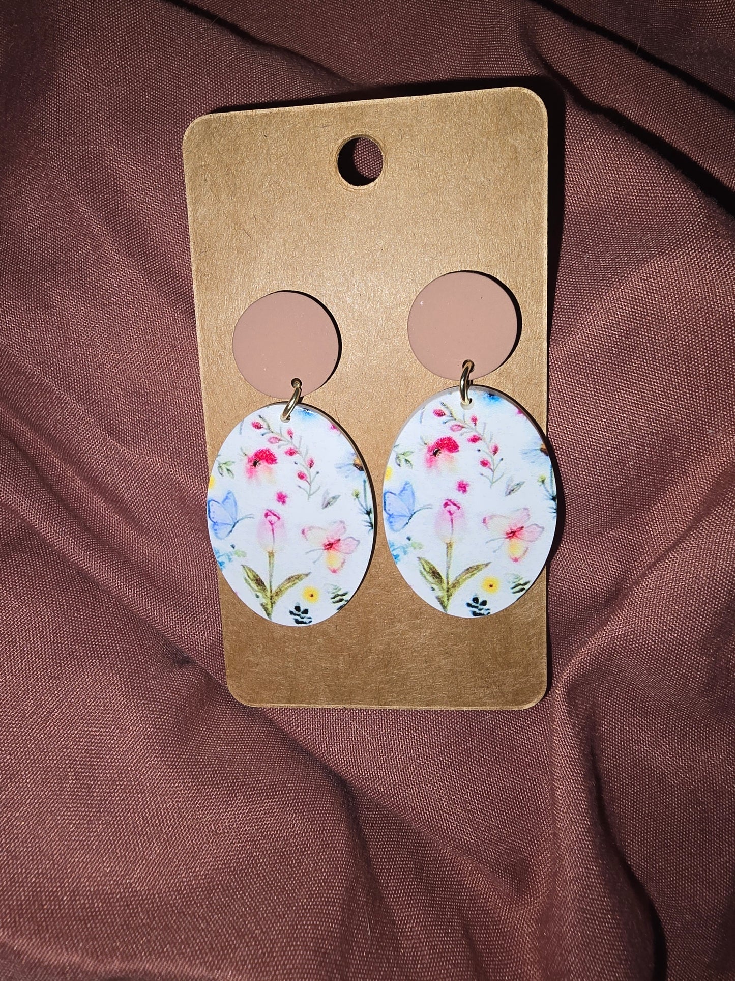 Painted floral earrings