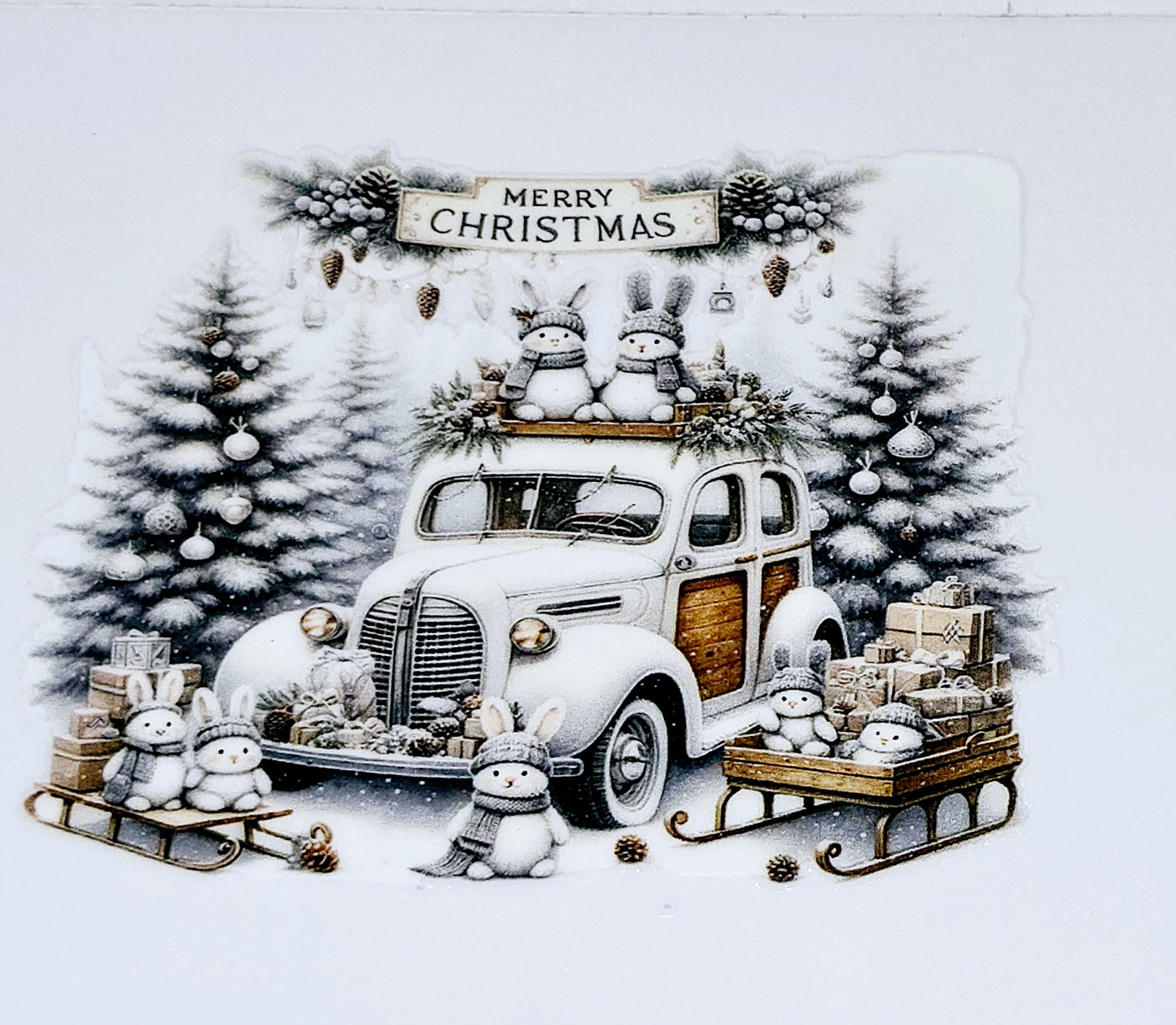 Christmas scene medium clear UV DTF's