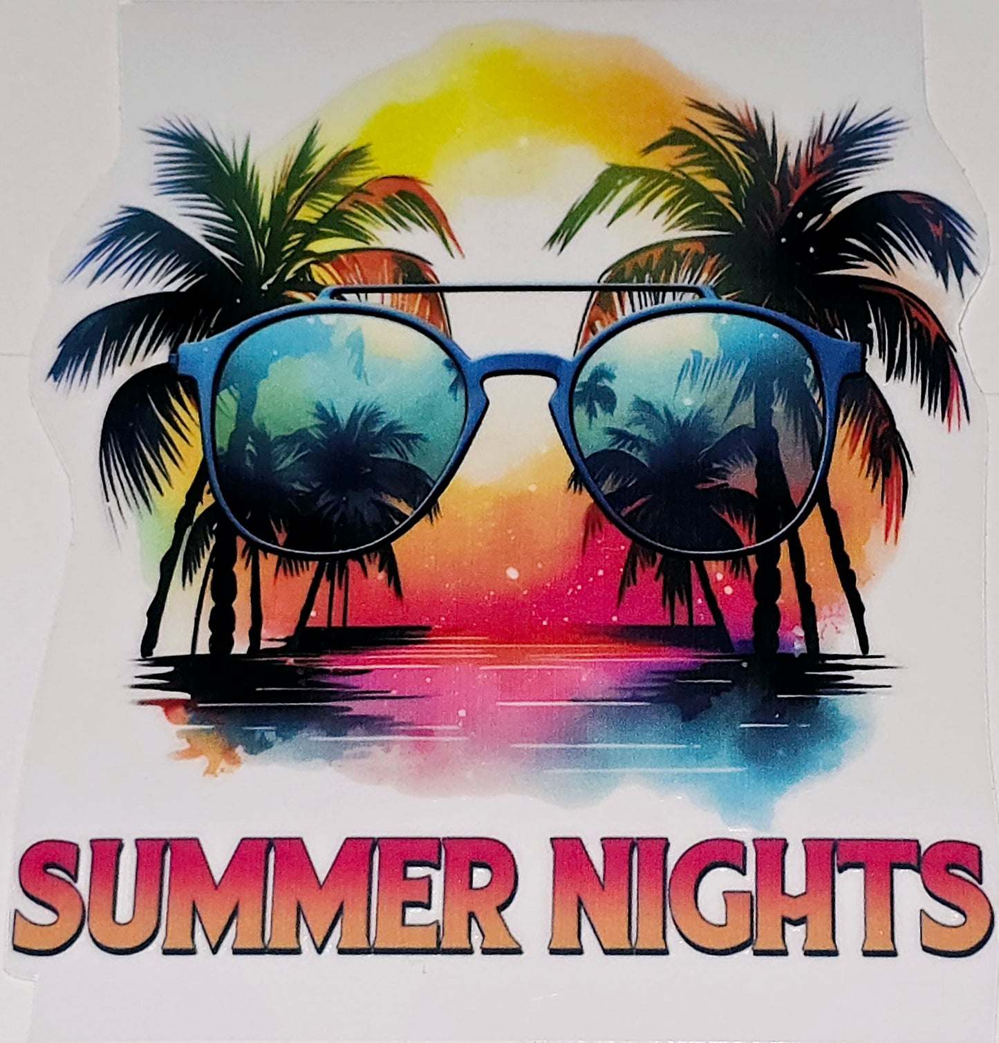 Tropical vibes large clear UVDTF