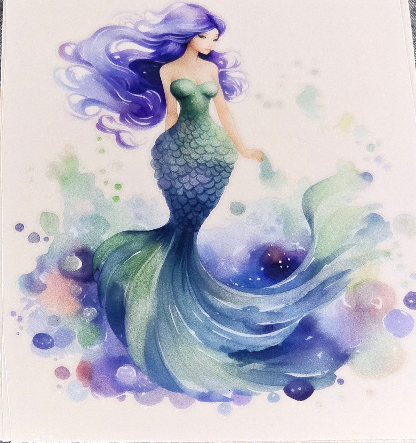 Mystical mermaid large clear UVDTF