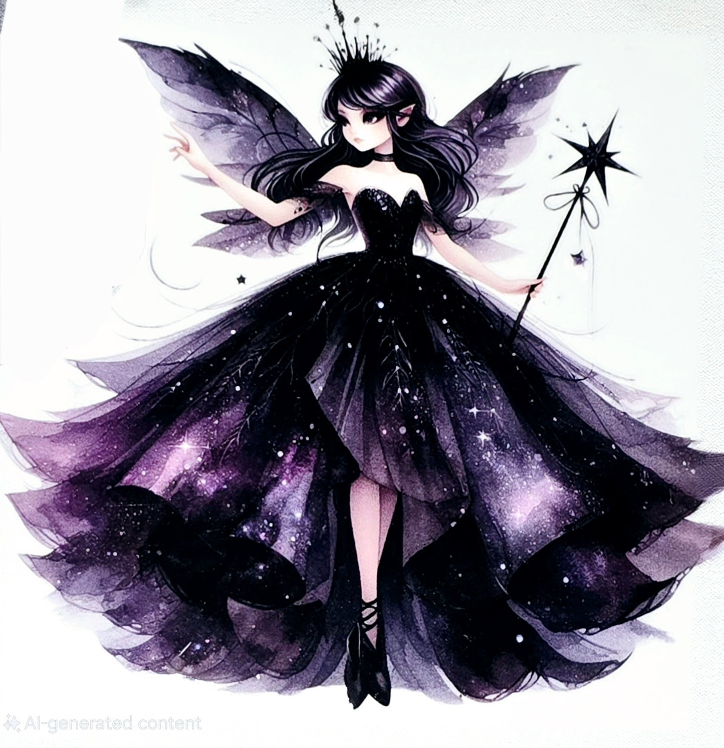 Mystical purple fairy large clear UV DTF