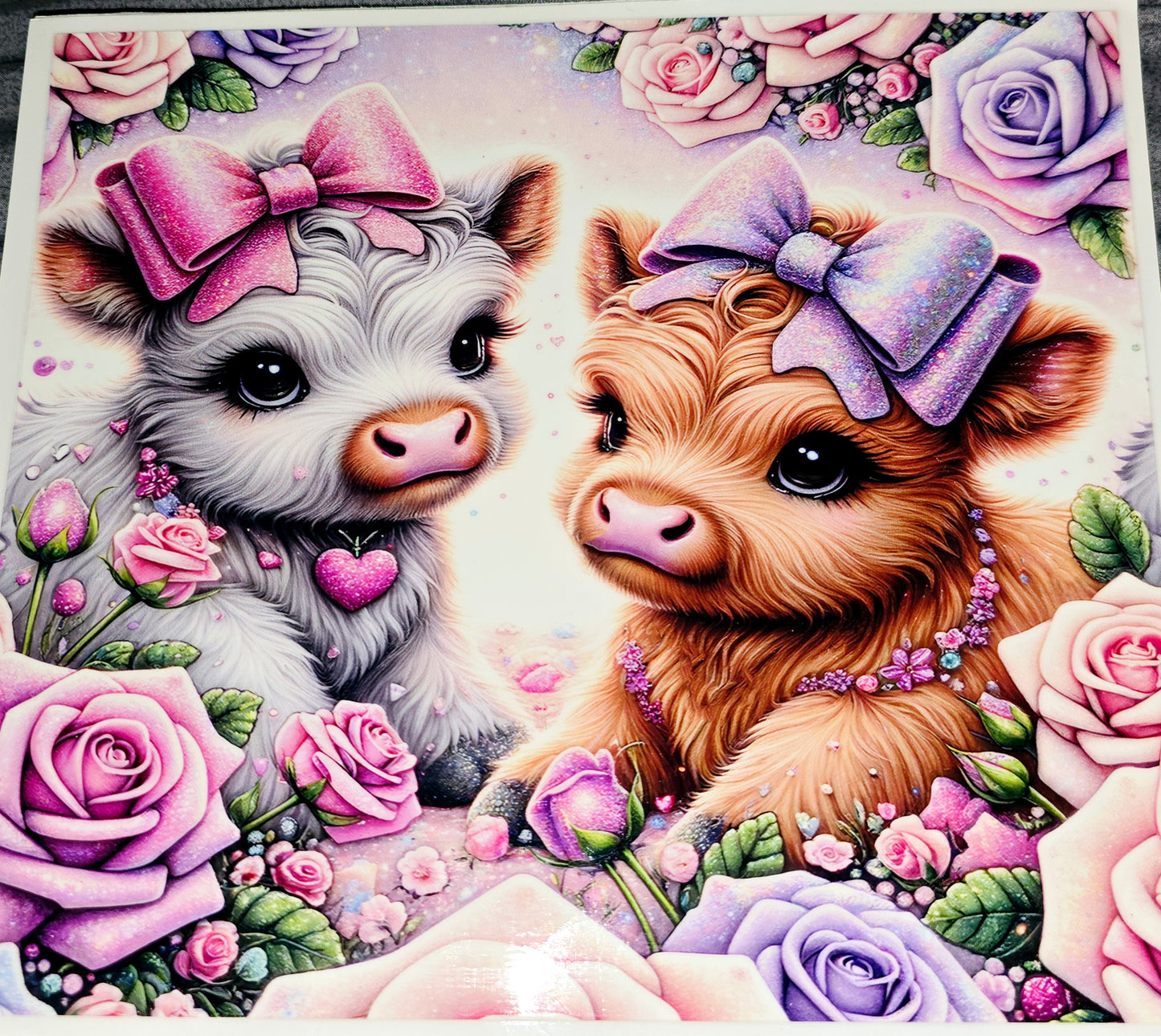 Floral fluffy cows 20 oz vinyl wrap