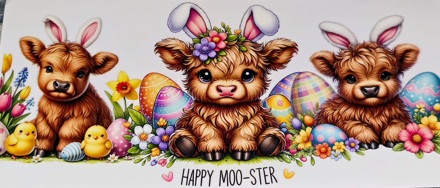 Happy moo-ster 16 oz clear uv dtf decal wrap