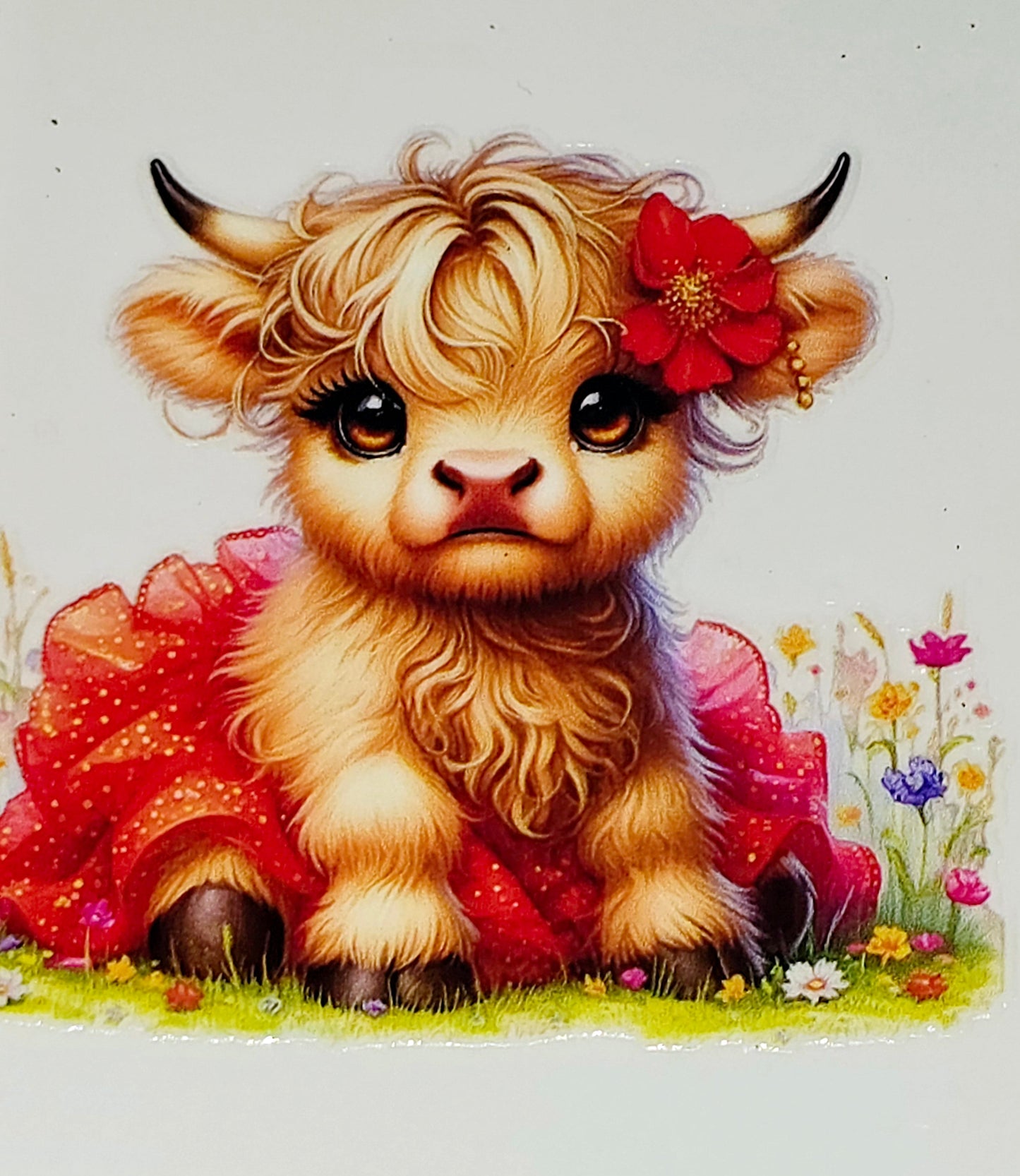 Fluffy cows in tu-tu's medium clear UV DTF
