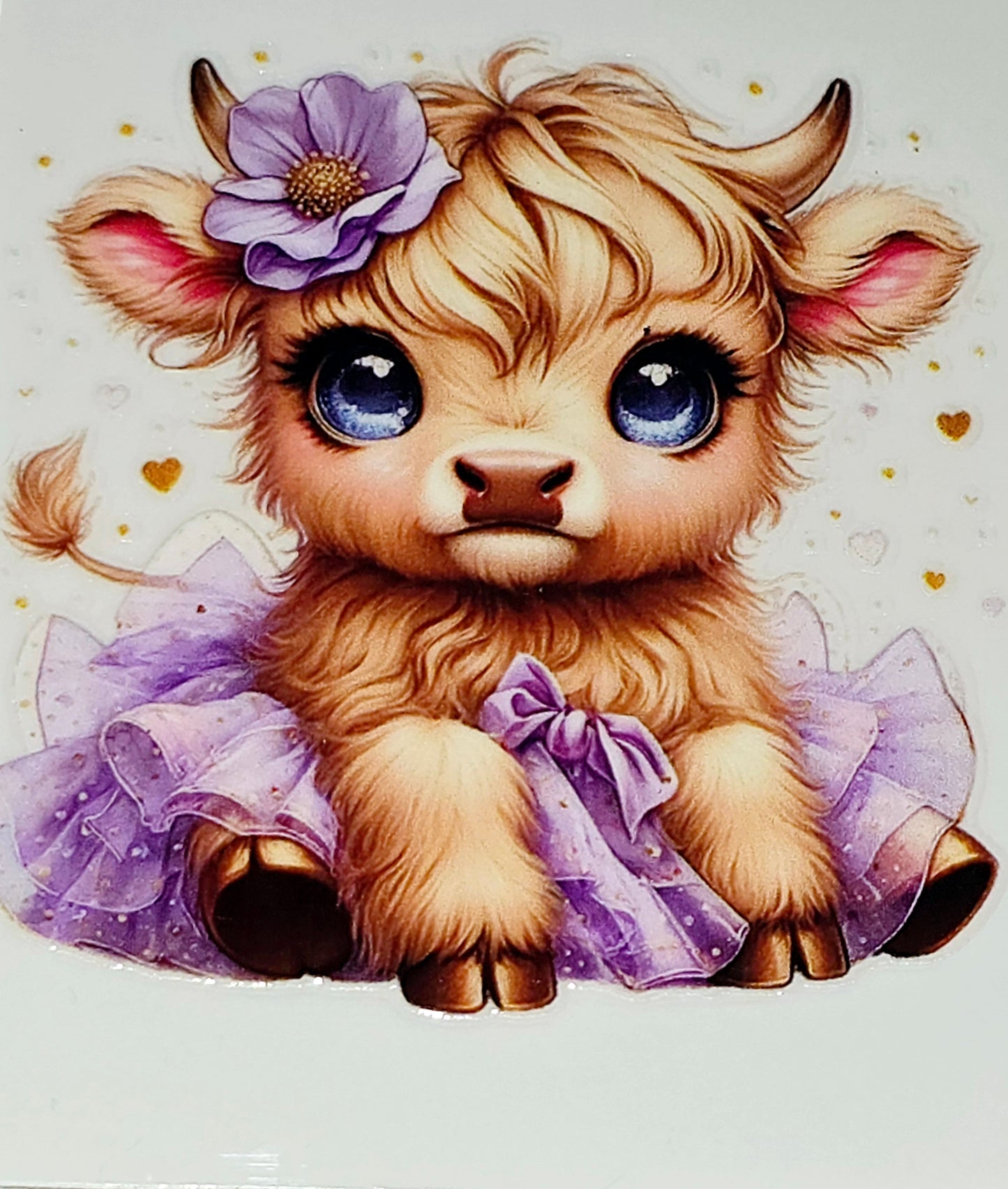 Fluffy cows in tu-tu's medium clear UV DTF