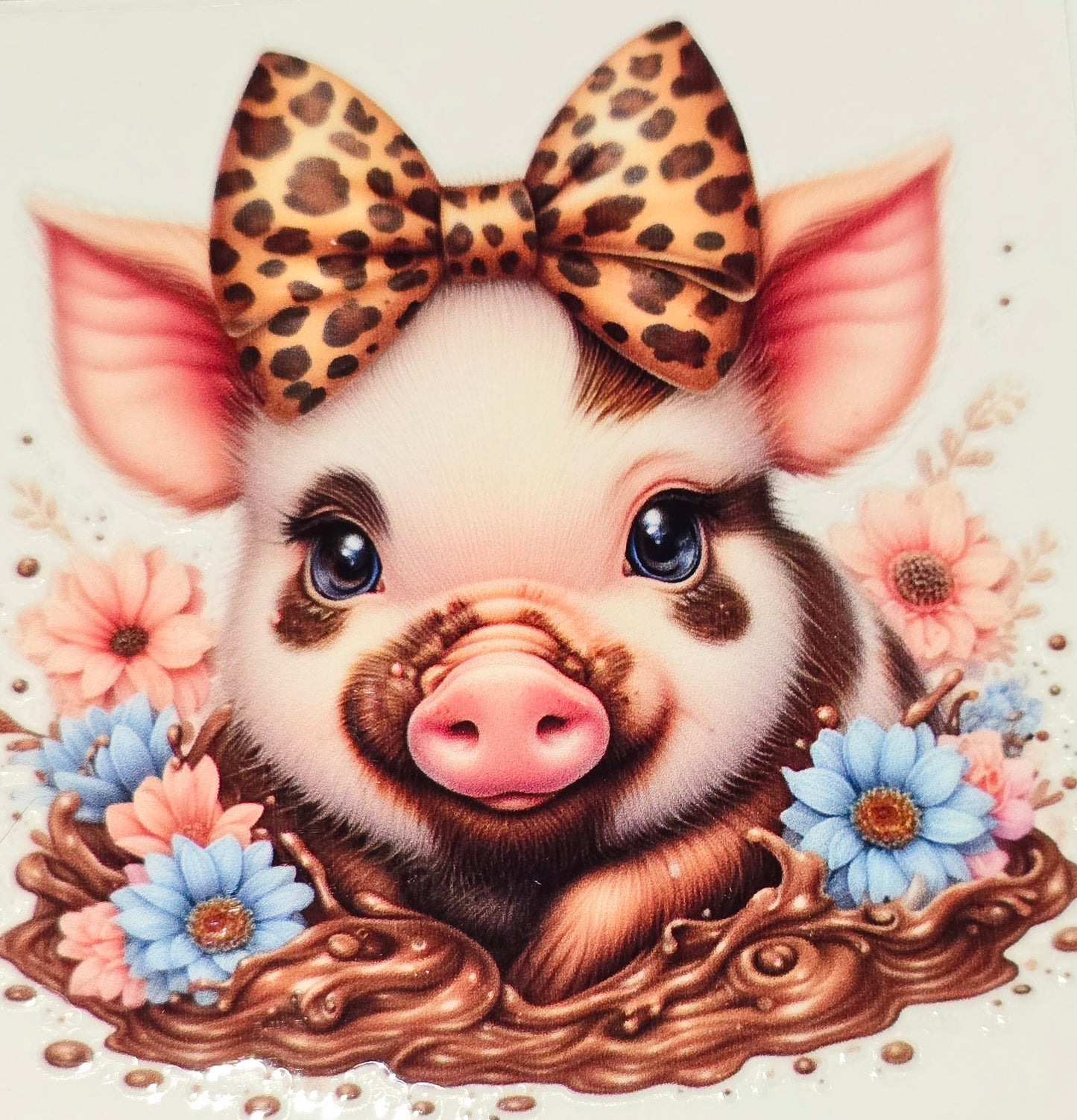 Lil piggies medium clear UV DTF