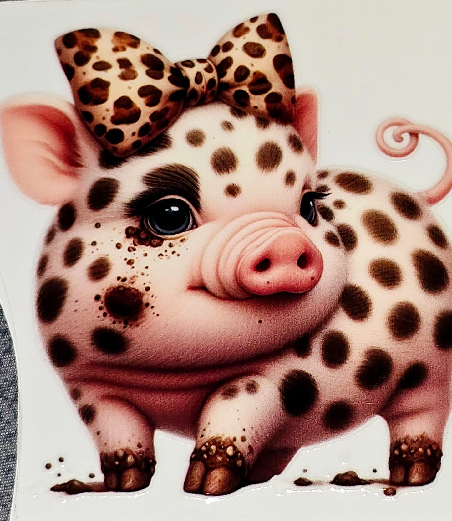 Lil piggies medium clear UV DTF