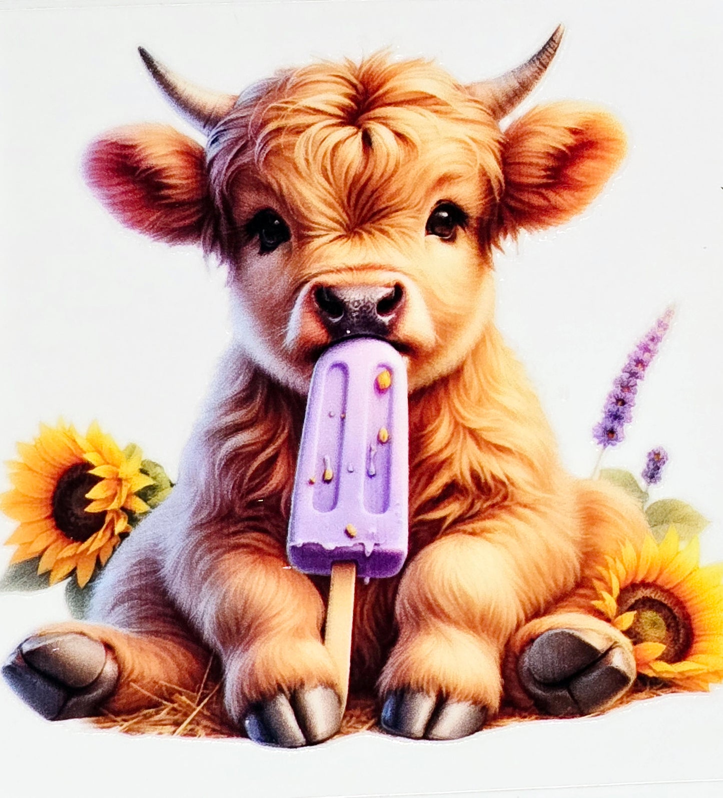 Fluffy cow foodies medium clear UV DTF
