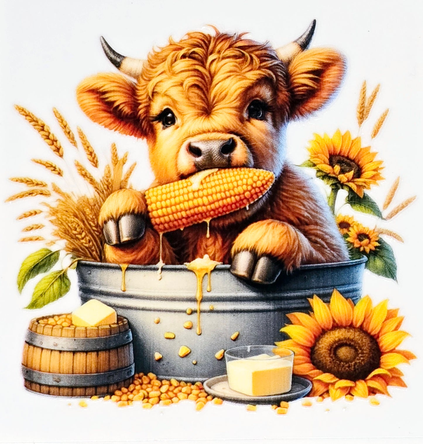 Fluffy cow foodies medium clear UV DTF