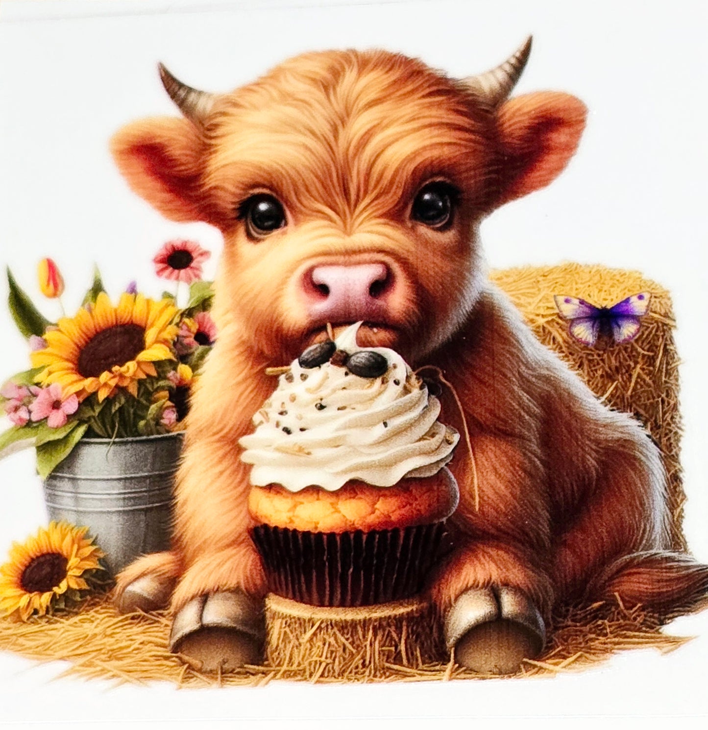 Fluffy cow foodies medium clear UV DTF