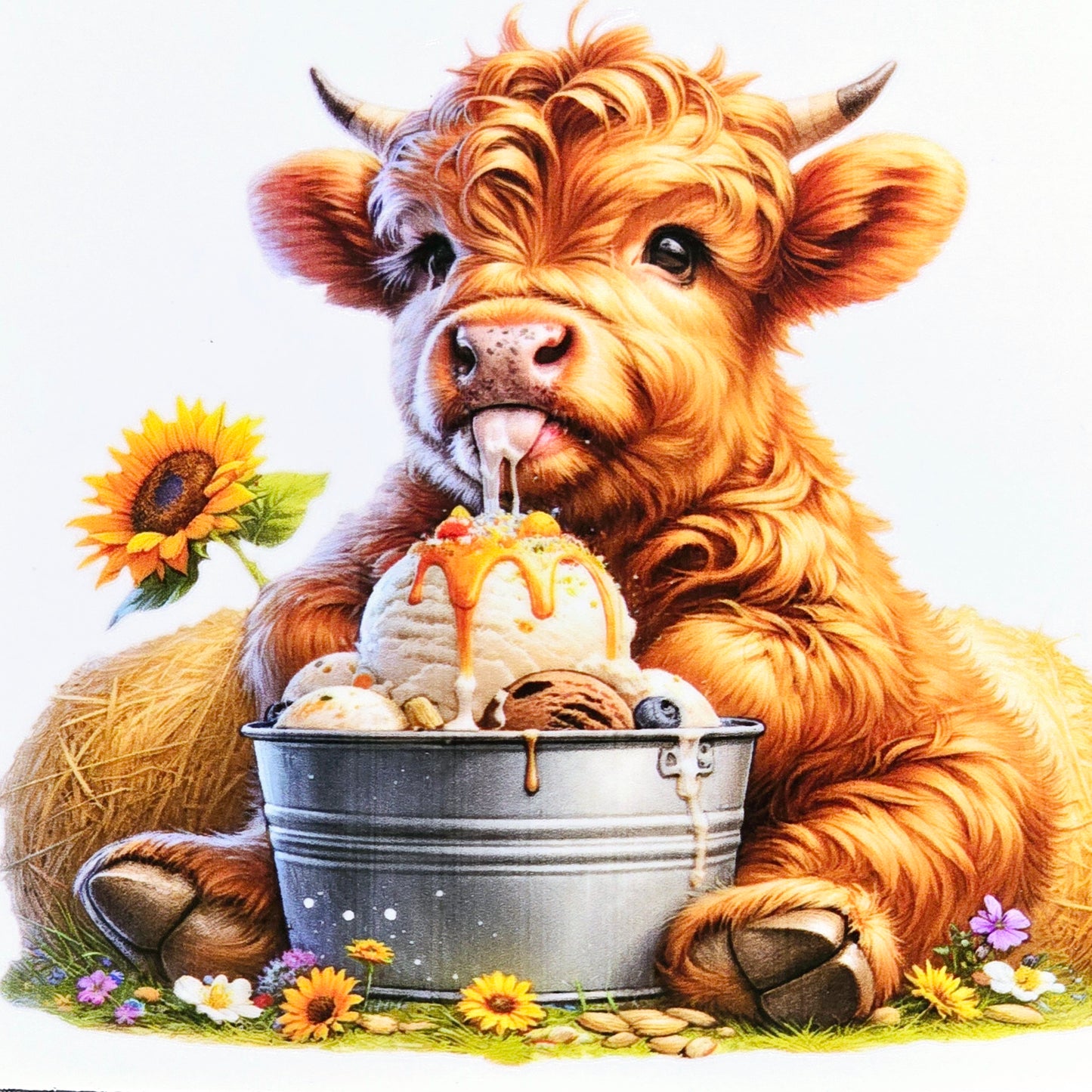 Fluffy cow foodies xl clear UV DTF
