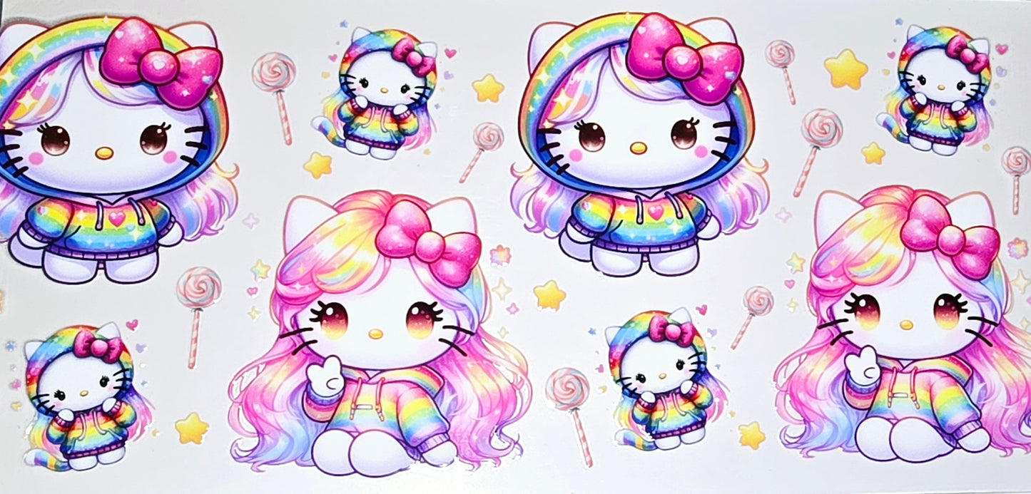 Hello kitty 16 oz clear UV DTF wraps