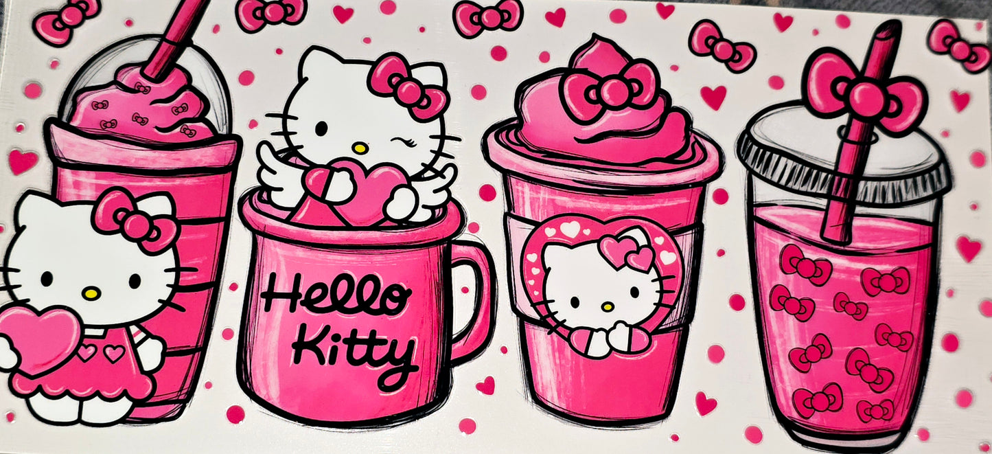 Hello kitty 16 oz clear UV DTF wraps