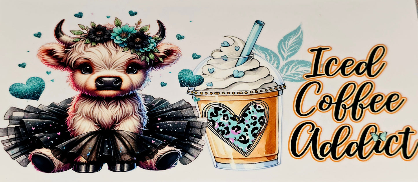 Fluffy cow 16 oz clear UV DTF wraps