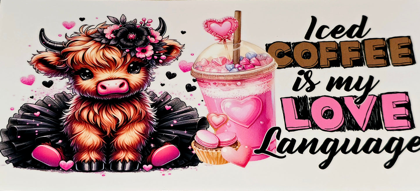 Fluffy cow 16 oz clear UV DTF wraps