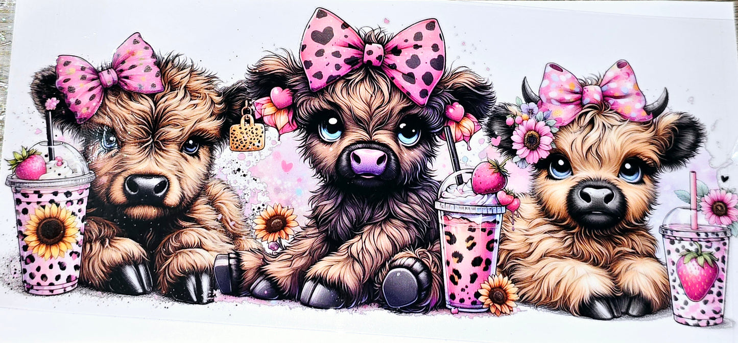 Fluffy cow clear UV DTF wraps