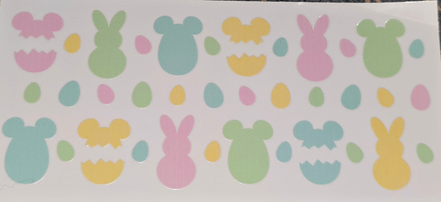 Mickey easter egg clear UV DTF wrap