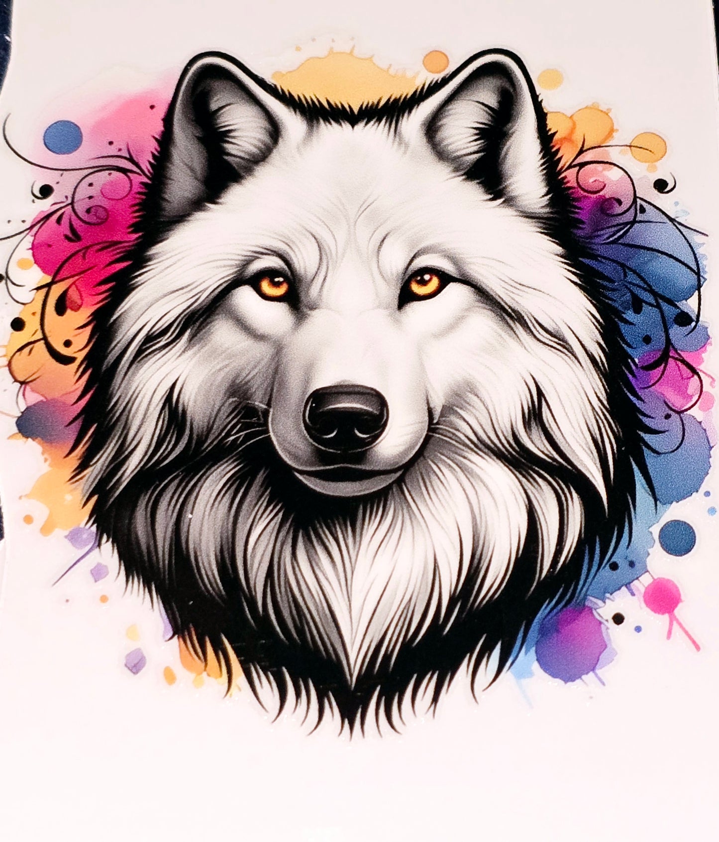 husky/wolf medium clear uv dtf