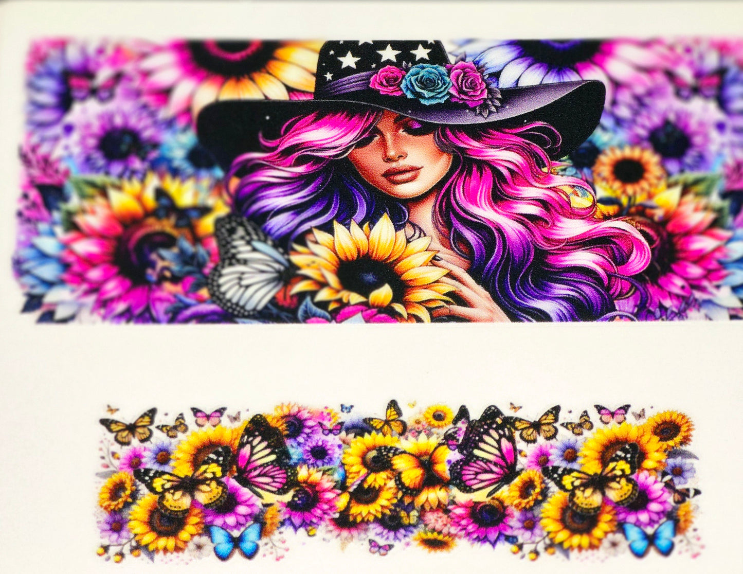 Floral women affirmation mini tumbler clear UV DTF wraps