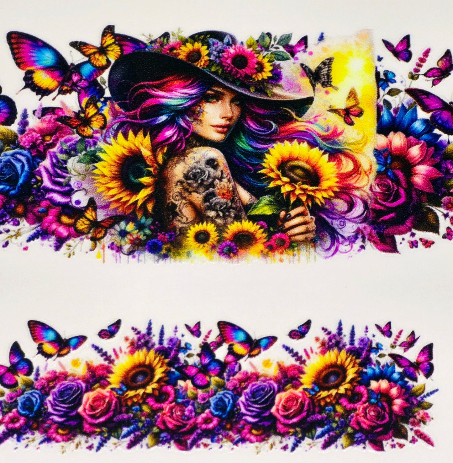 Floral women affirmation mini tumbler clear UV DTF wraps