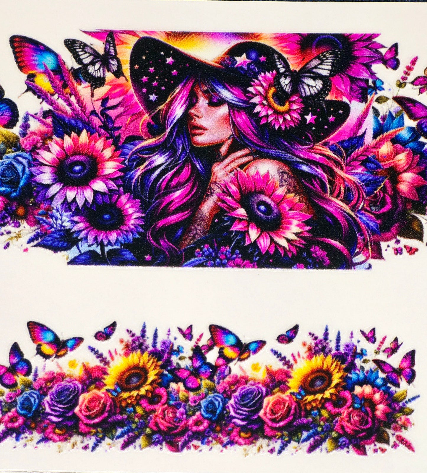 Floral women affirmation mini tumbler clear UV DTF wraps