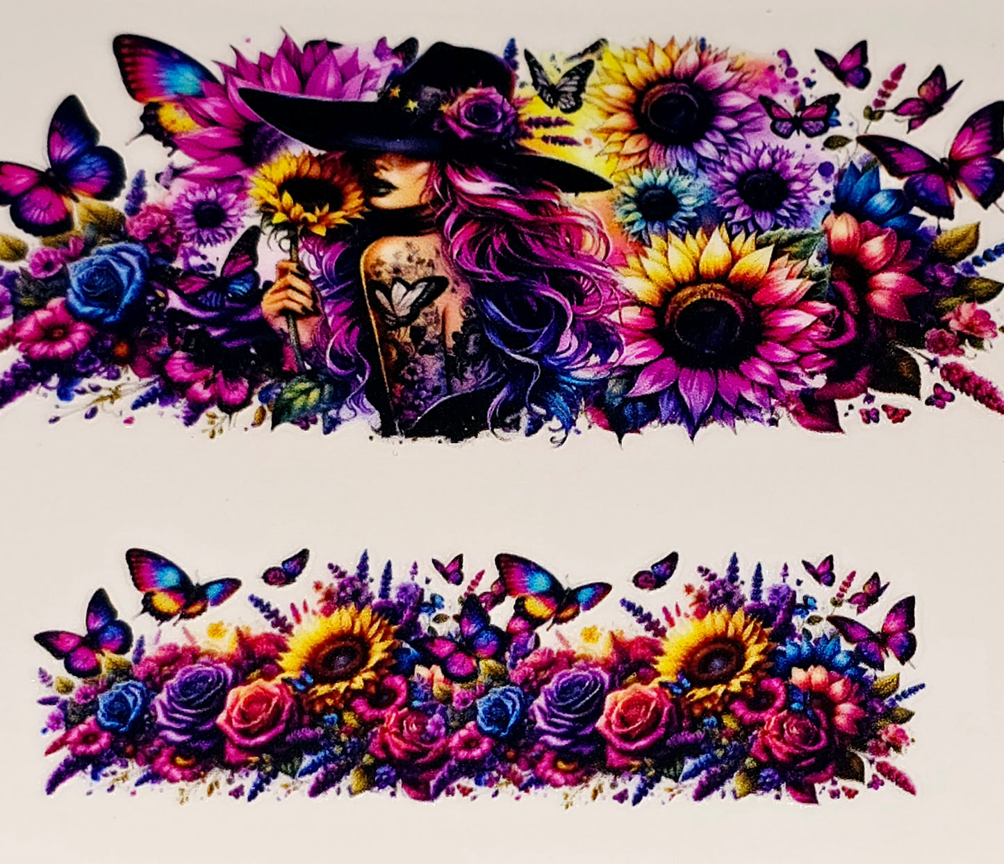 Floral women affirmation mini tumbler clear UV DTF wraps