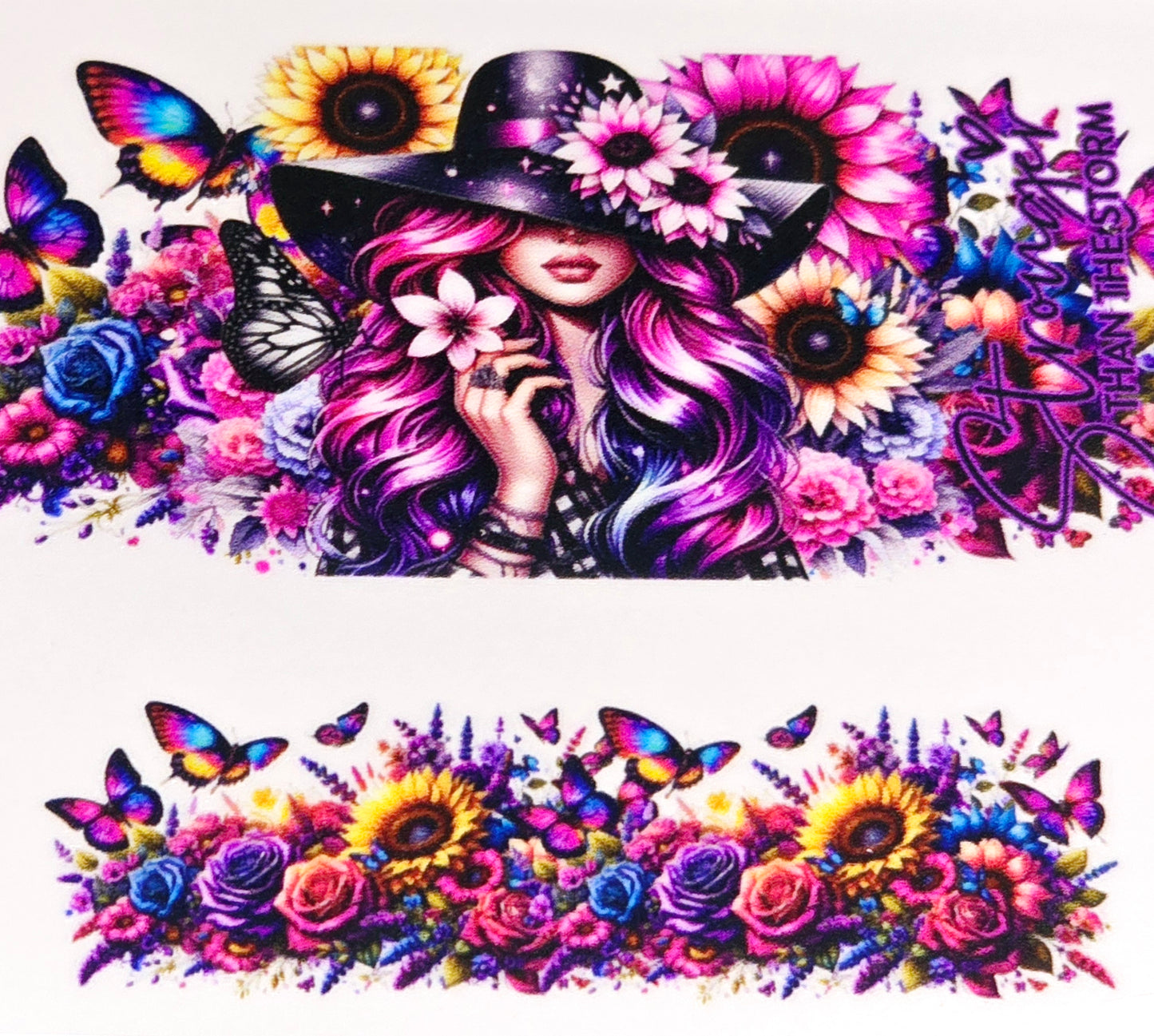 Floral women affirmation mini tumbler clear UV DTF wraps