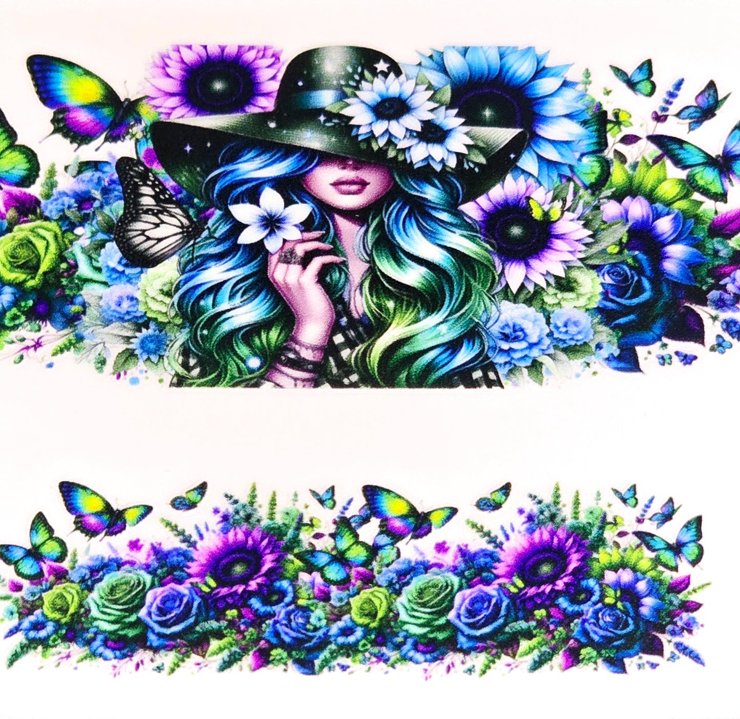 Floral women affirmation mini tumbler clear UV DTF wraps