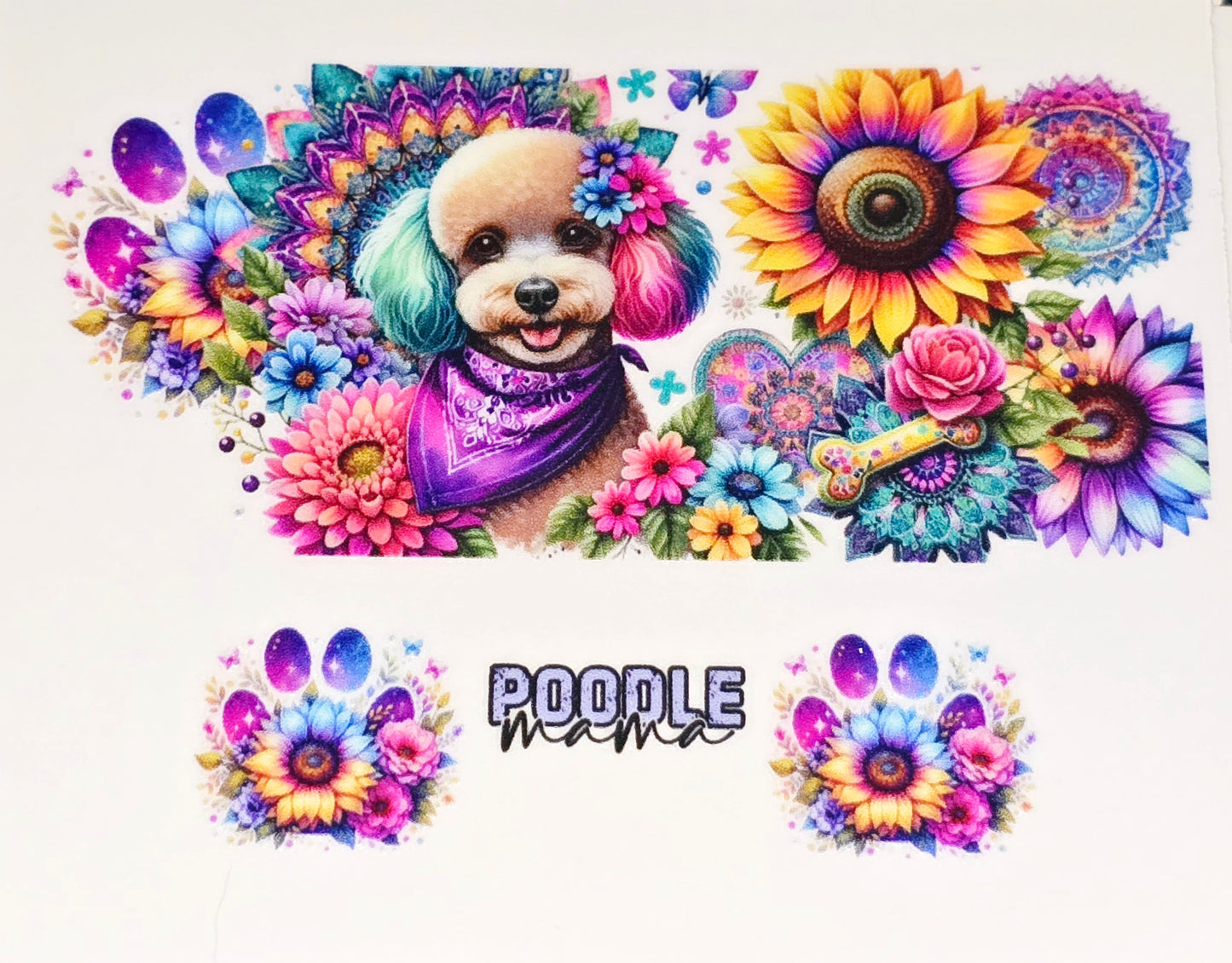 Puppers mama mini tumbler clear UV DTF wraps