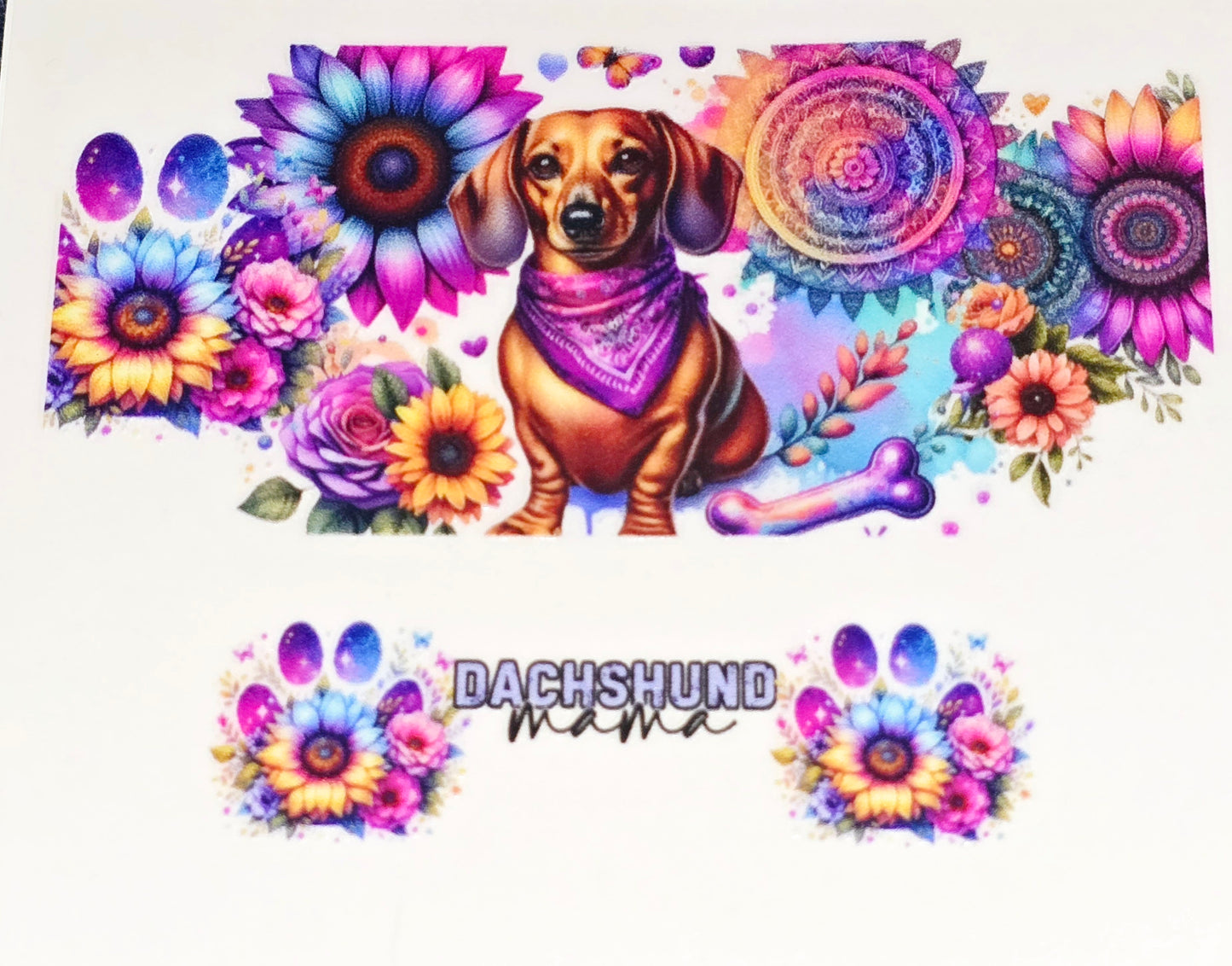 Puppers mama mini tumbler clear UV DTF wraps