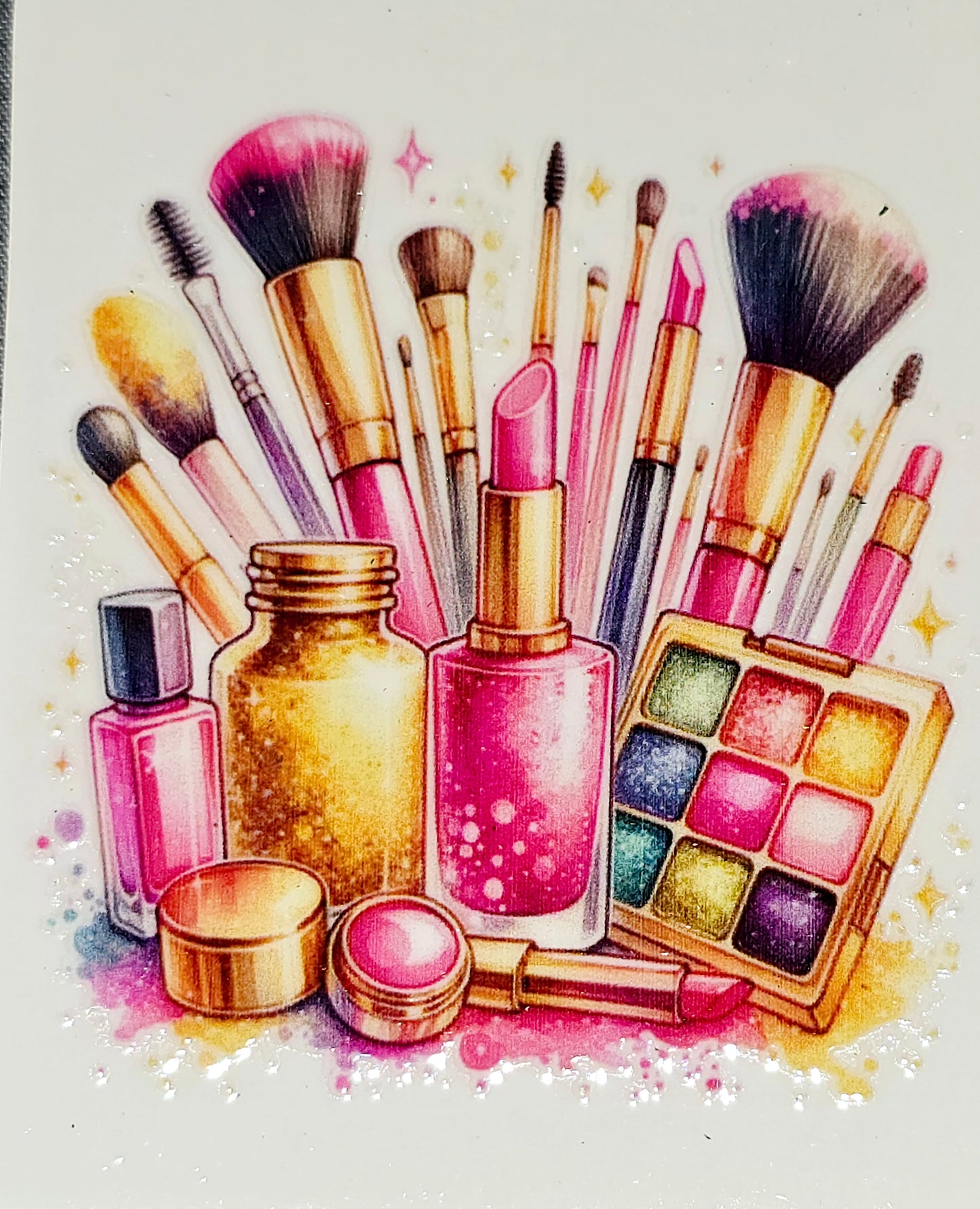 Nails and makeup medium clear UV DTF