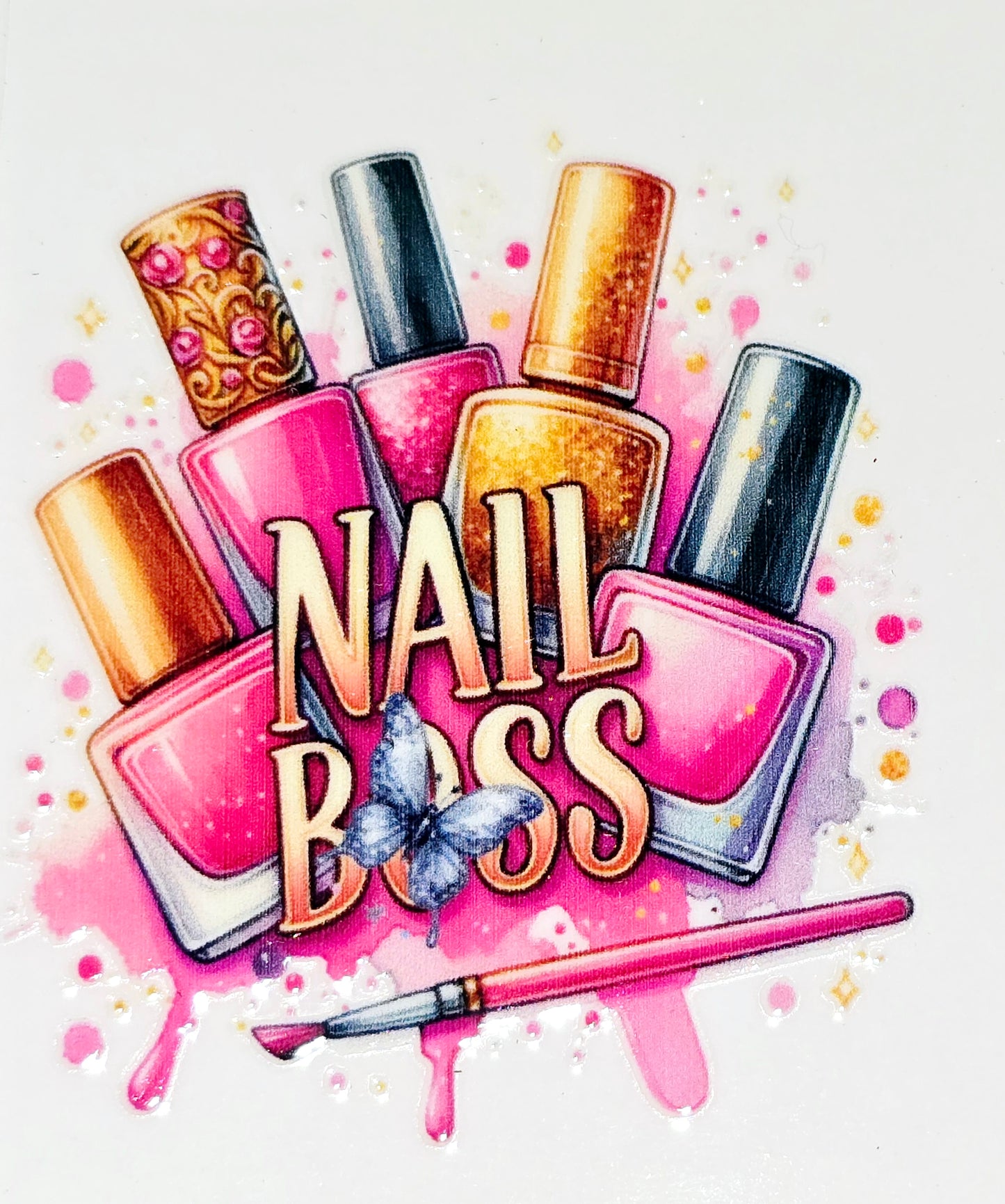 Nails and makeup medium clear UV DTF