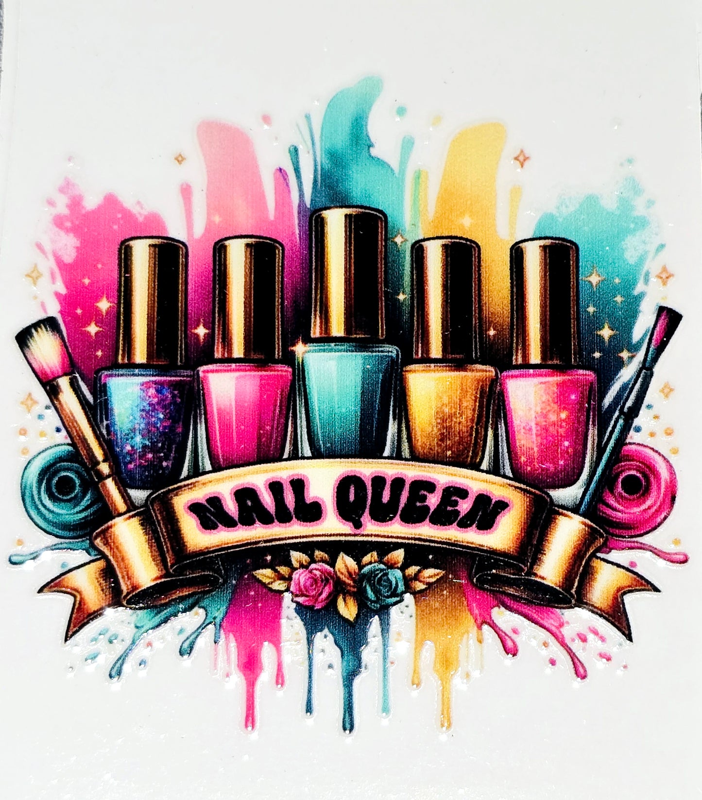 Nails and makeup medium clear UV DTF
