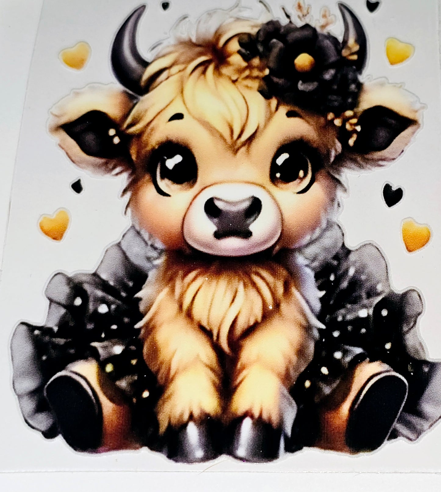 Large fluffy cows in tu-tu's clear UV DTF
