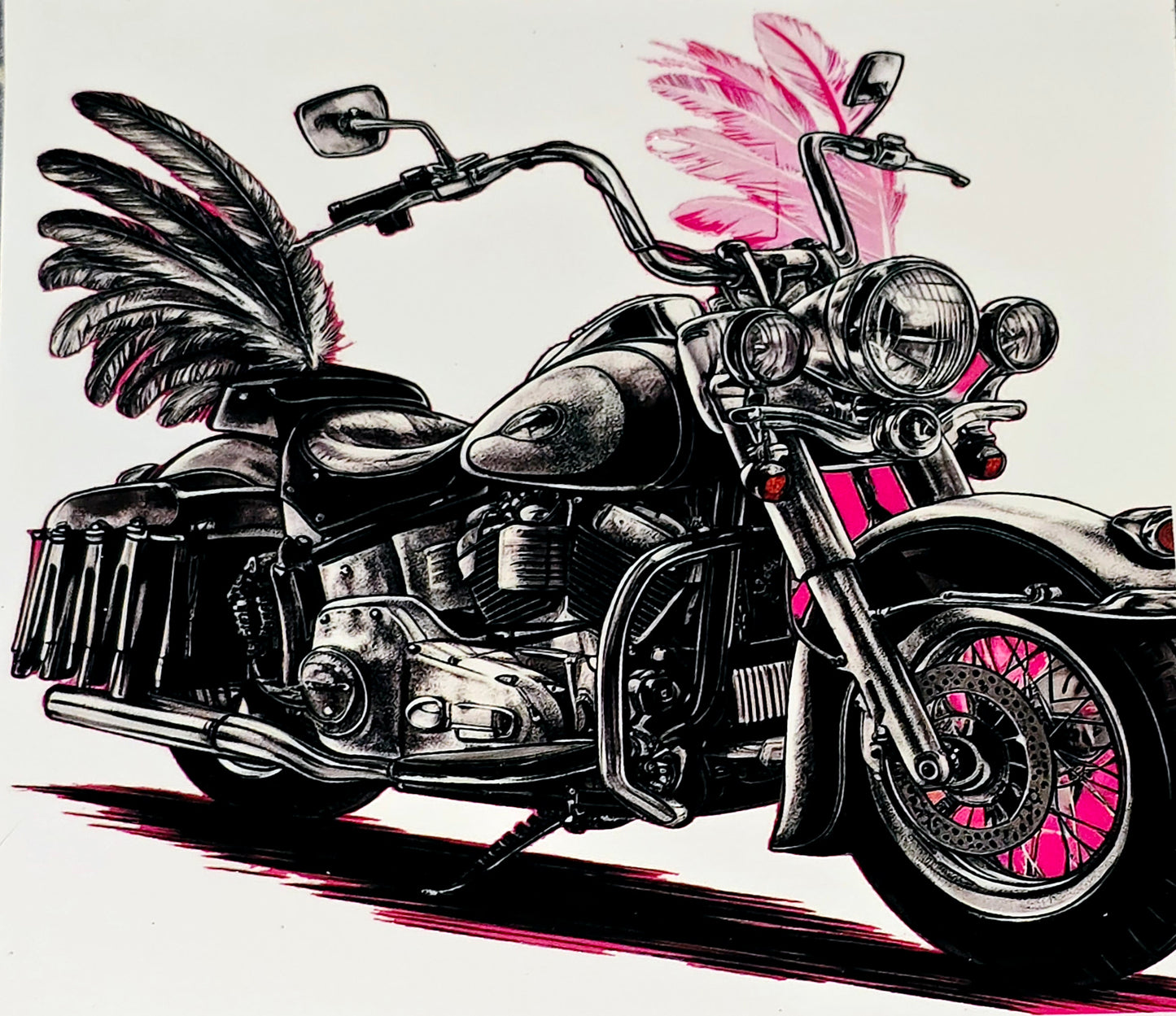 Motorcycle clear xl UV DTF decal and wraps