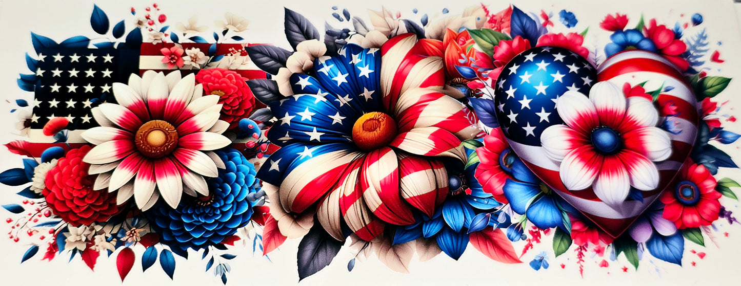 Independence Day clear XL UV DTF decals and wraps