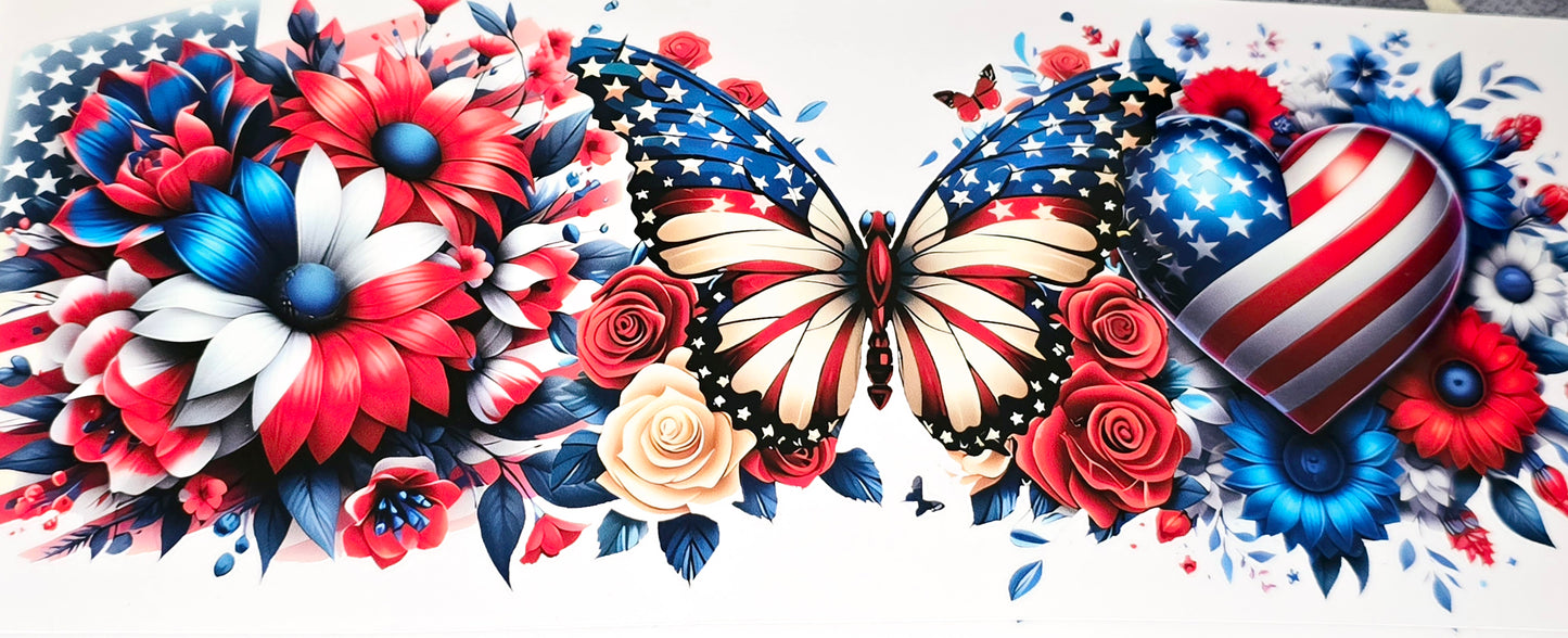 Independence Day clear XL UV DTF decals and wraps