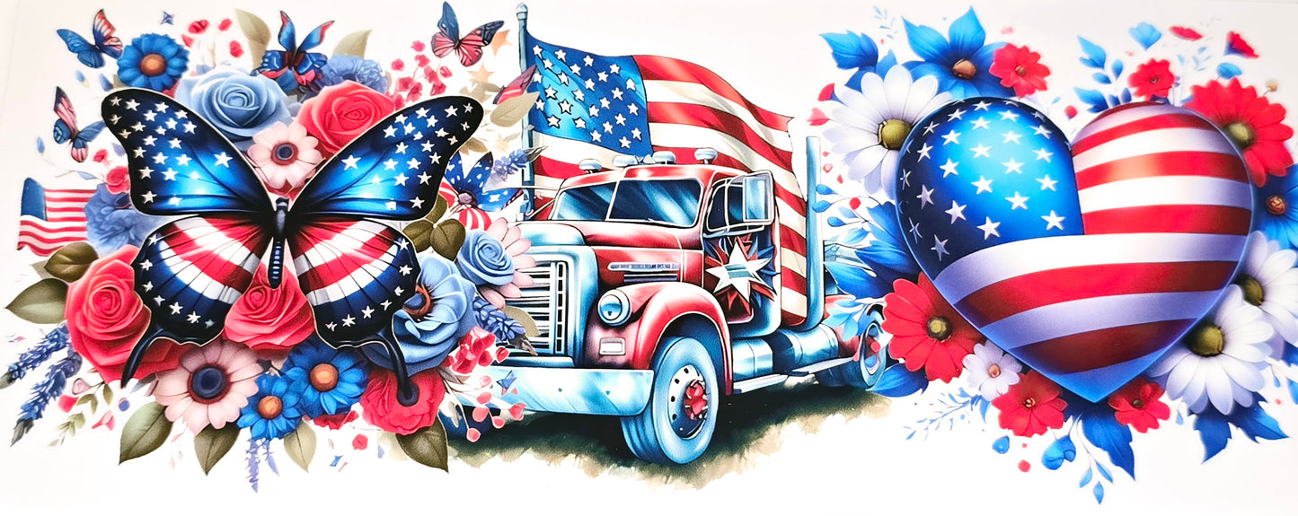 Independence Day clear XL UV DTF decals and wraps
