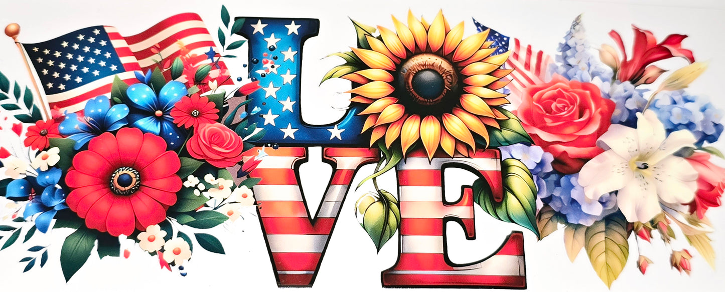 Independence Day clear XL UV DTF decals and wraps
