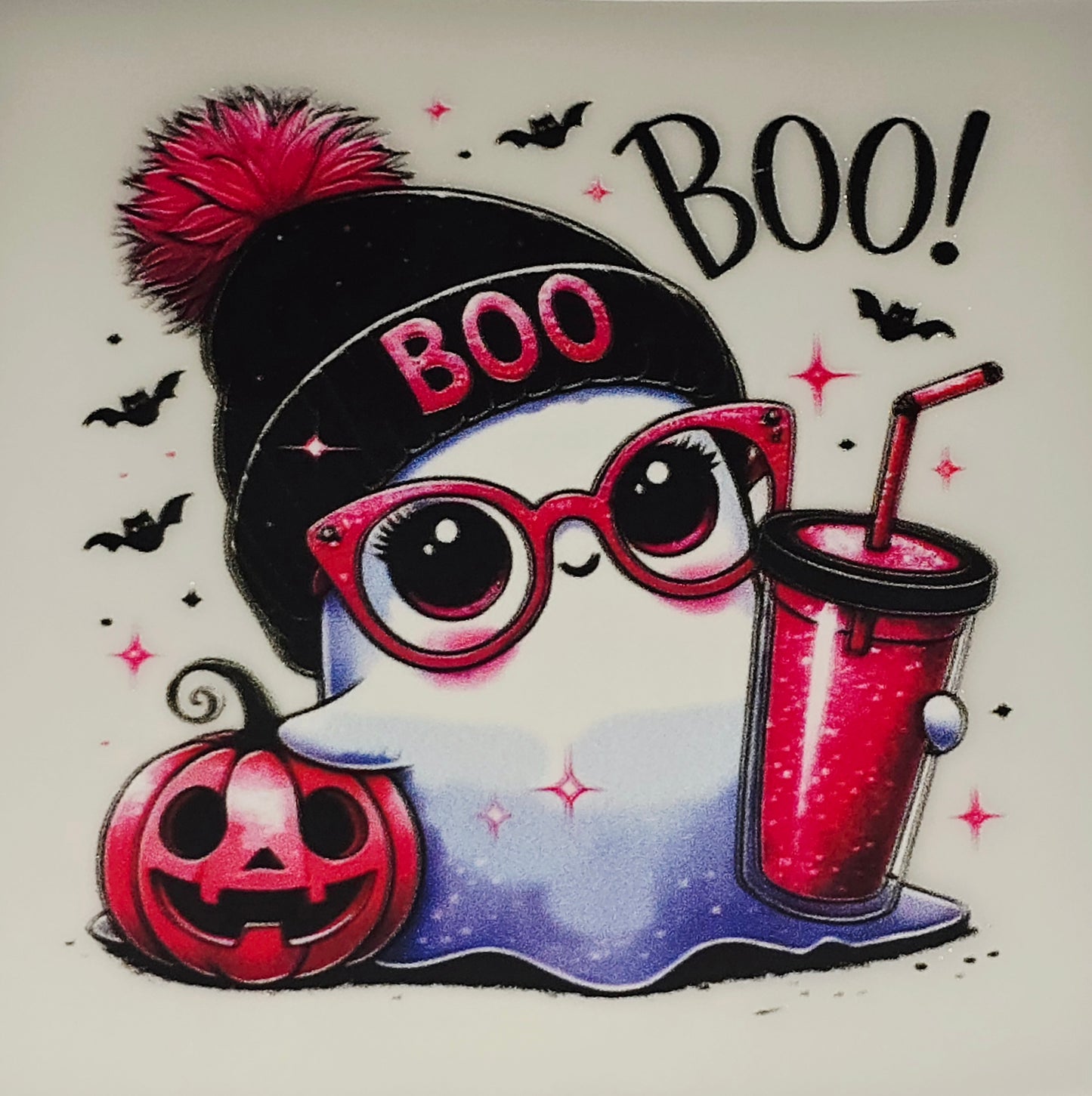 Ghost boo small iron on DTF