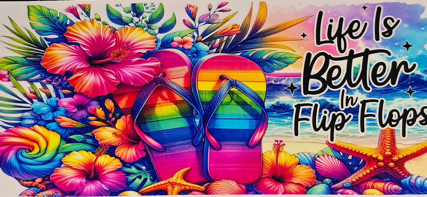 Summer at the beach clear 16 oz UV DTF wraps
