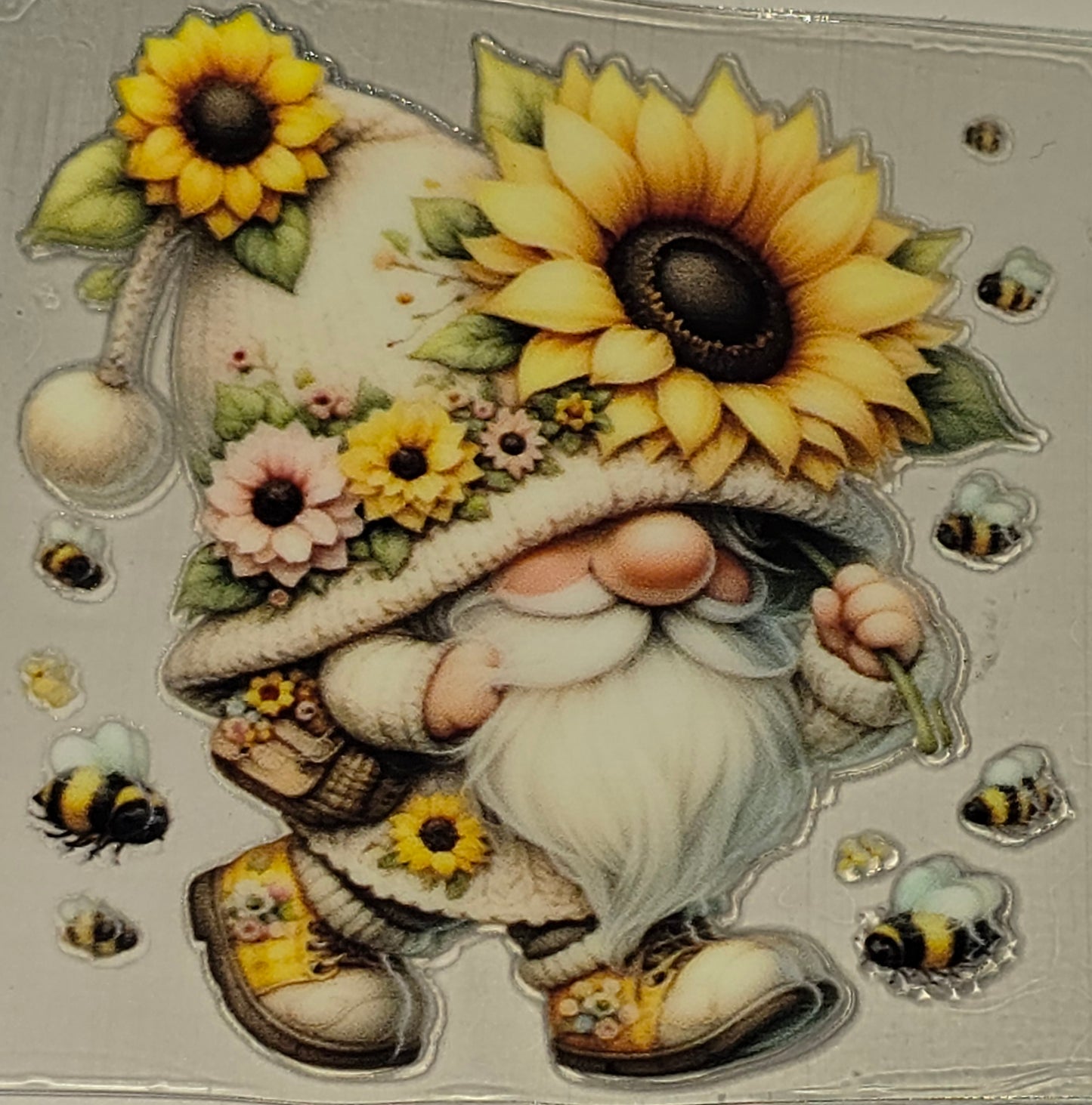 Sunflower gnomies clear medium UV DTF