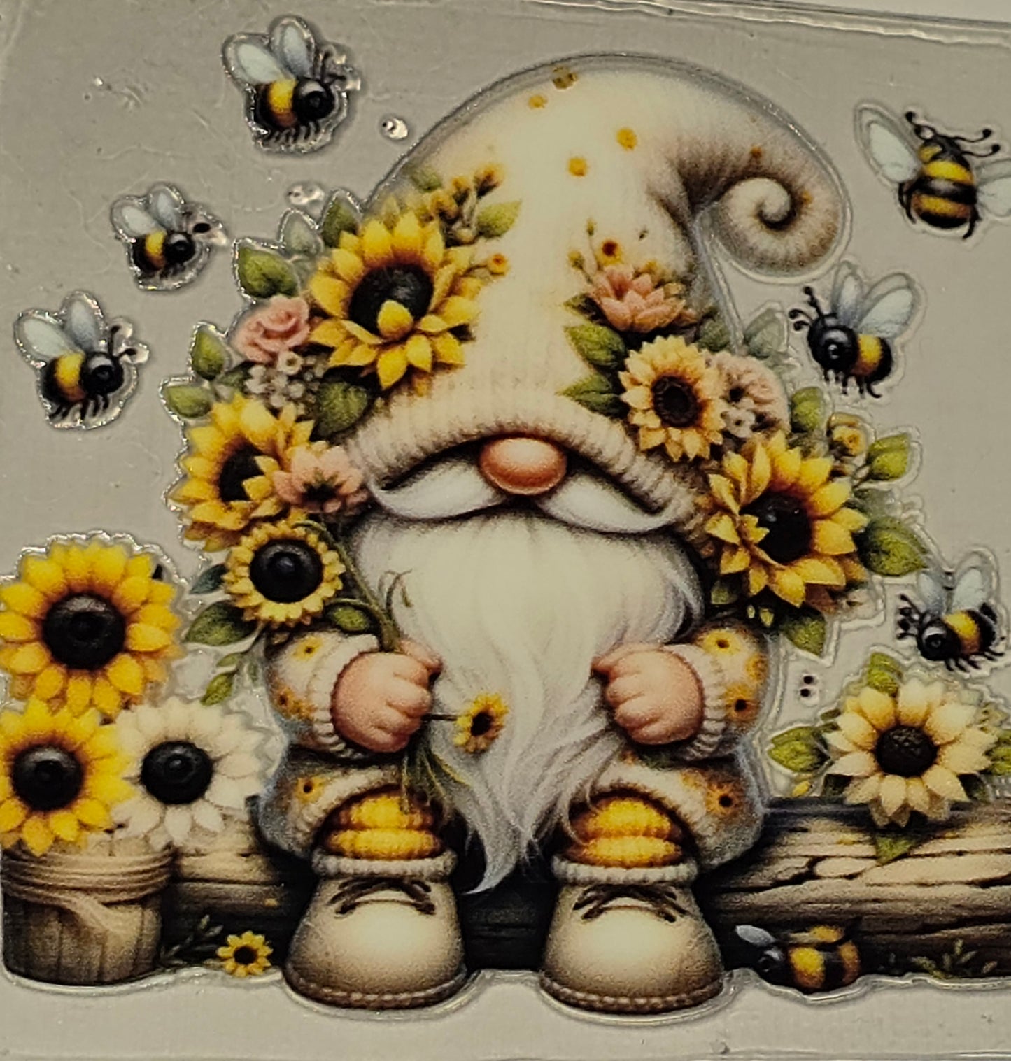 Sunflower gnomies clear medium UV DTF