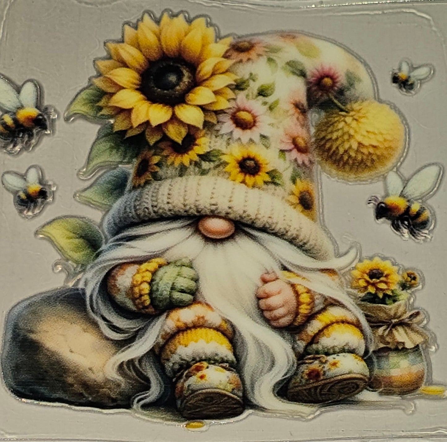 Sunflower gnomies clear medium UV DTF