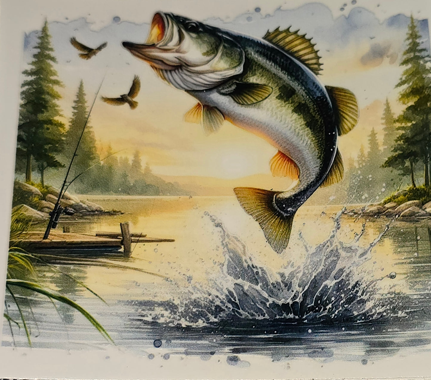 Catching a fish clear xl UV DTF