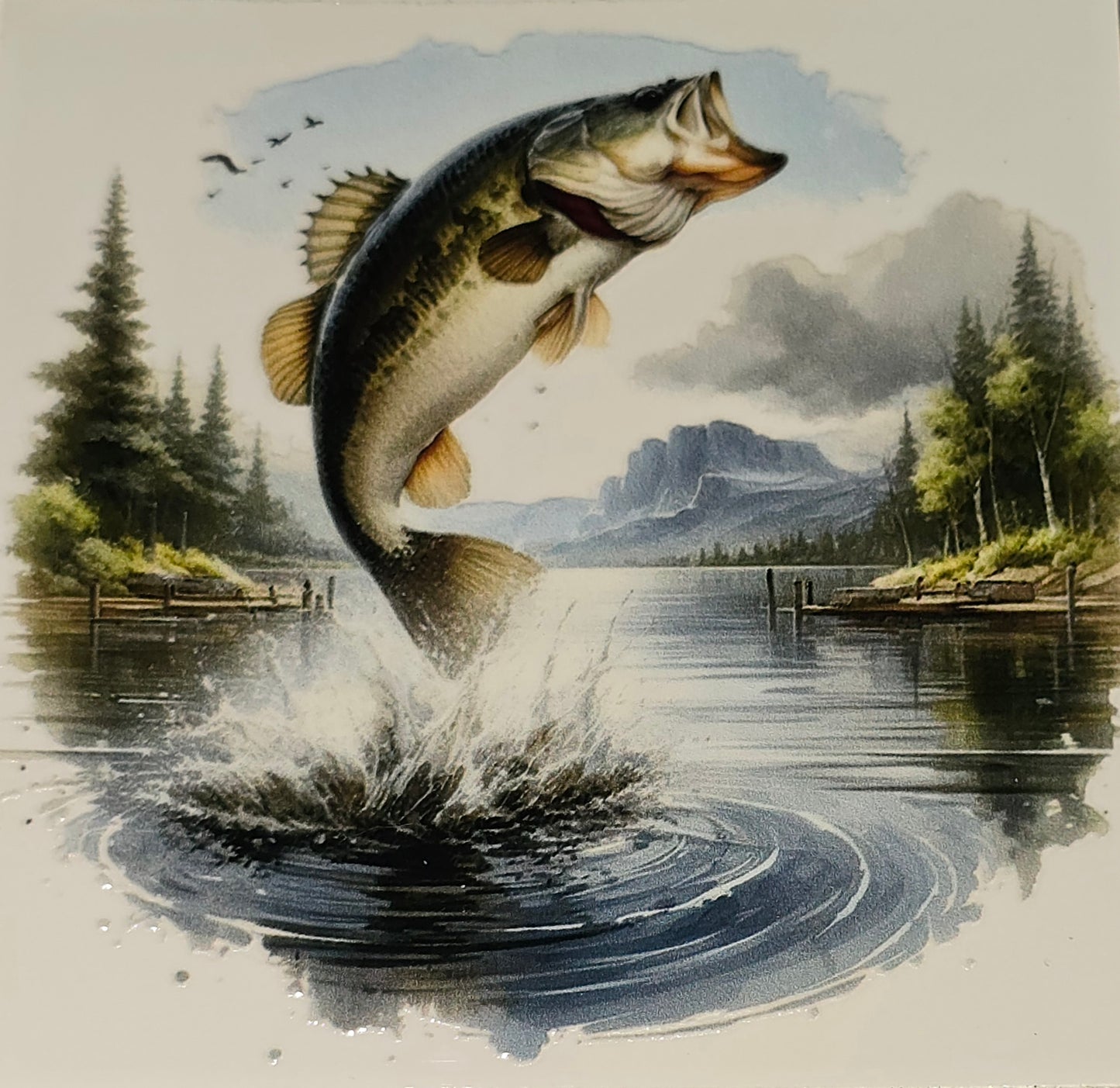 Catching a fish clear xl UV DTF