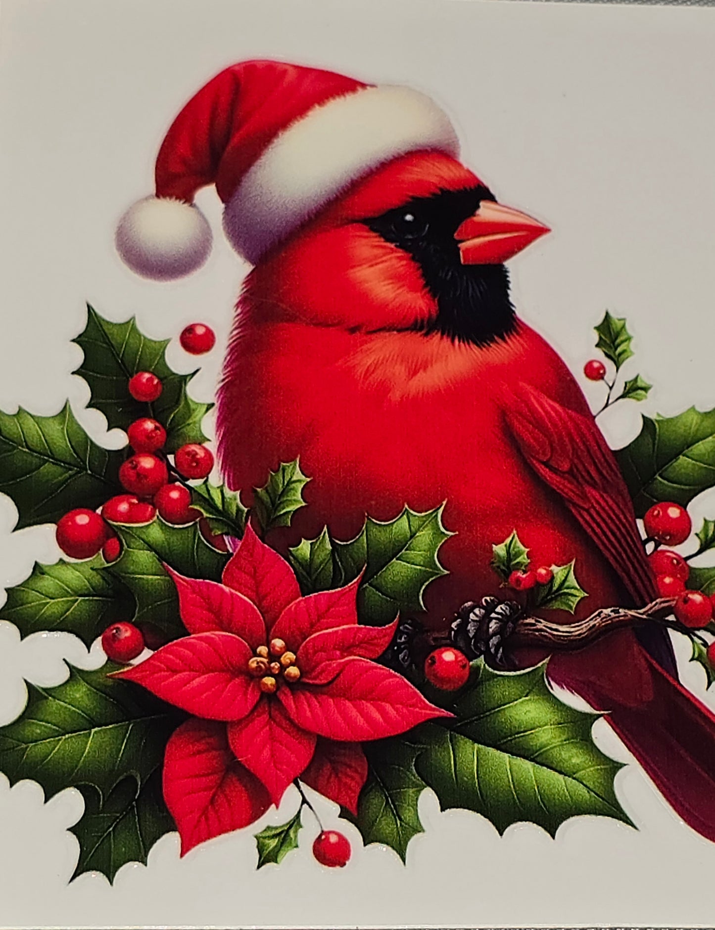 Christmas Cardinals clear medium UV DTF