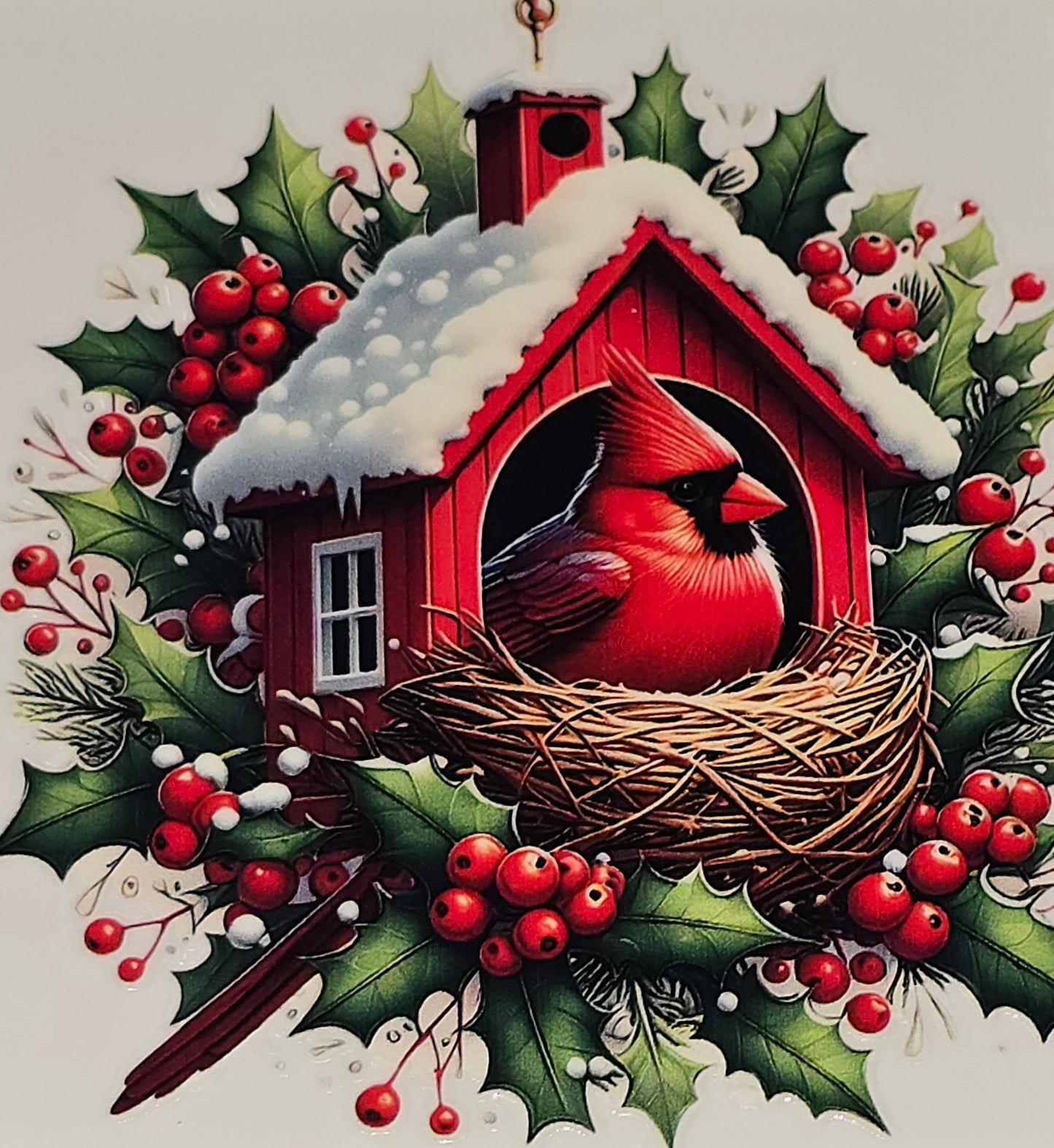 Christmas Cardinals clear medium UV DTF